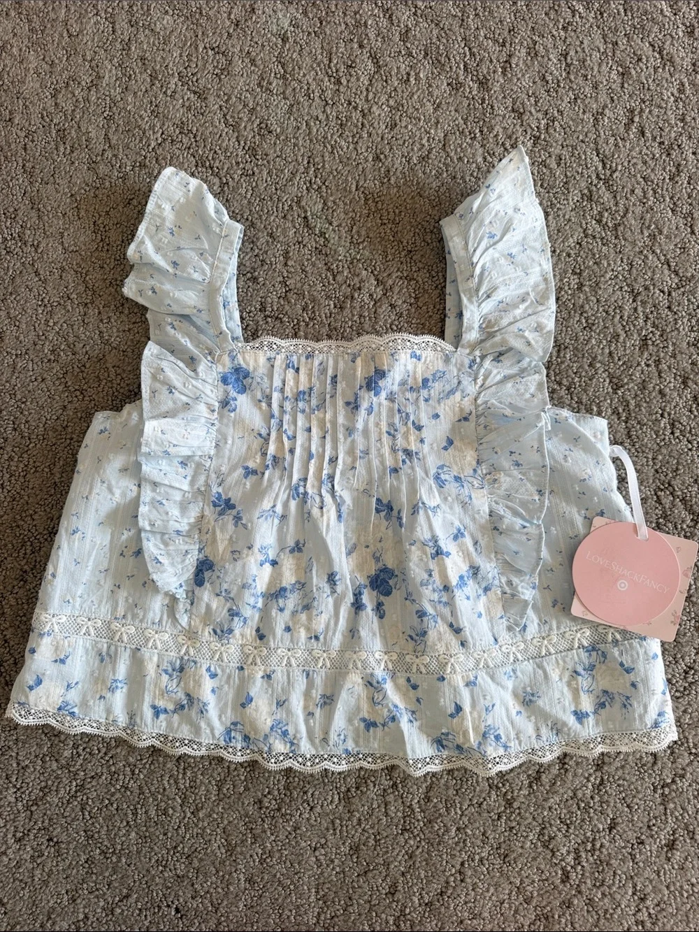 LoveShackFancy Ruffle Tank & Tiered Skirt Set Cottagecore Floral Bundle Girls 14